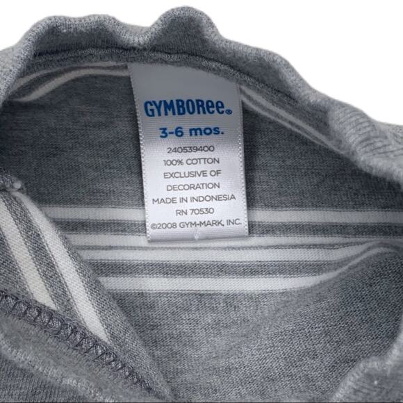 Gymboree Stripe Crab Detail Tank Top Grey - Picture 2 of 3